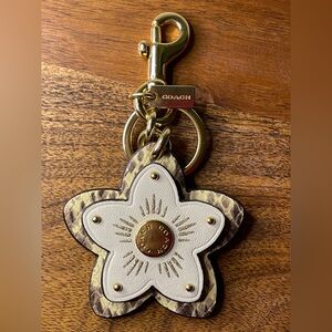 COACH Wildflower Leather Bag Charm